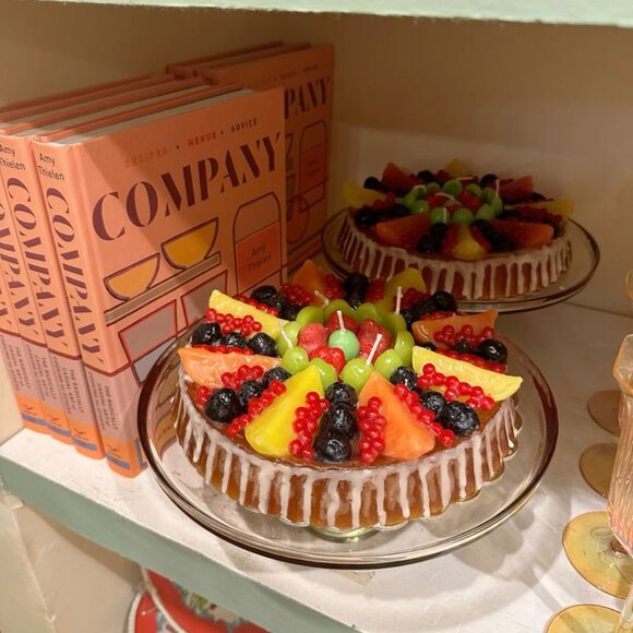 Anthropologie Italian Fruit-Topped Cake Flan Dessert-Shaped Wax Candle - Picture 3 of 14